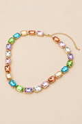 Rectangular Gem Cluster Link Evening Necklace — ATTICO