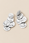 Bold Hammered Metal Disc Cascade Drop Statement Earrings — ATTICO