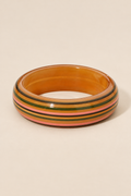 Bold Horizontal Striped Resin Bangle Bracelet — ATTICO