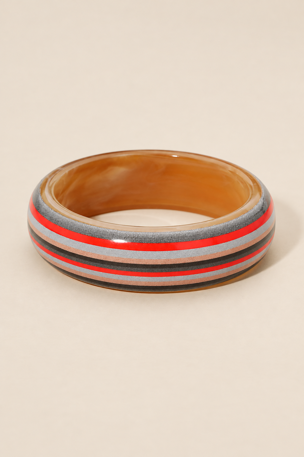 Bold Horizontal Striped Resin Bangle Bracelet — ATTICO