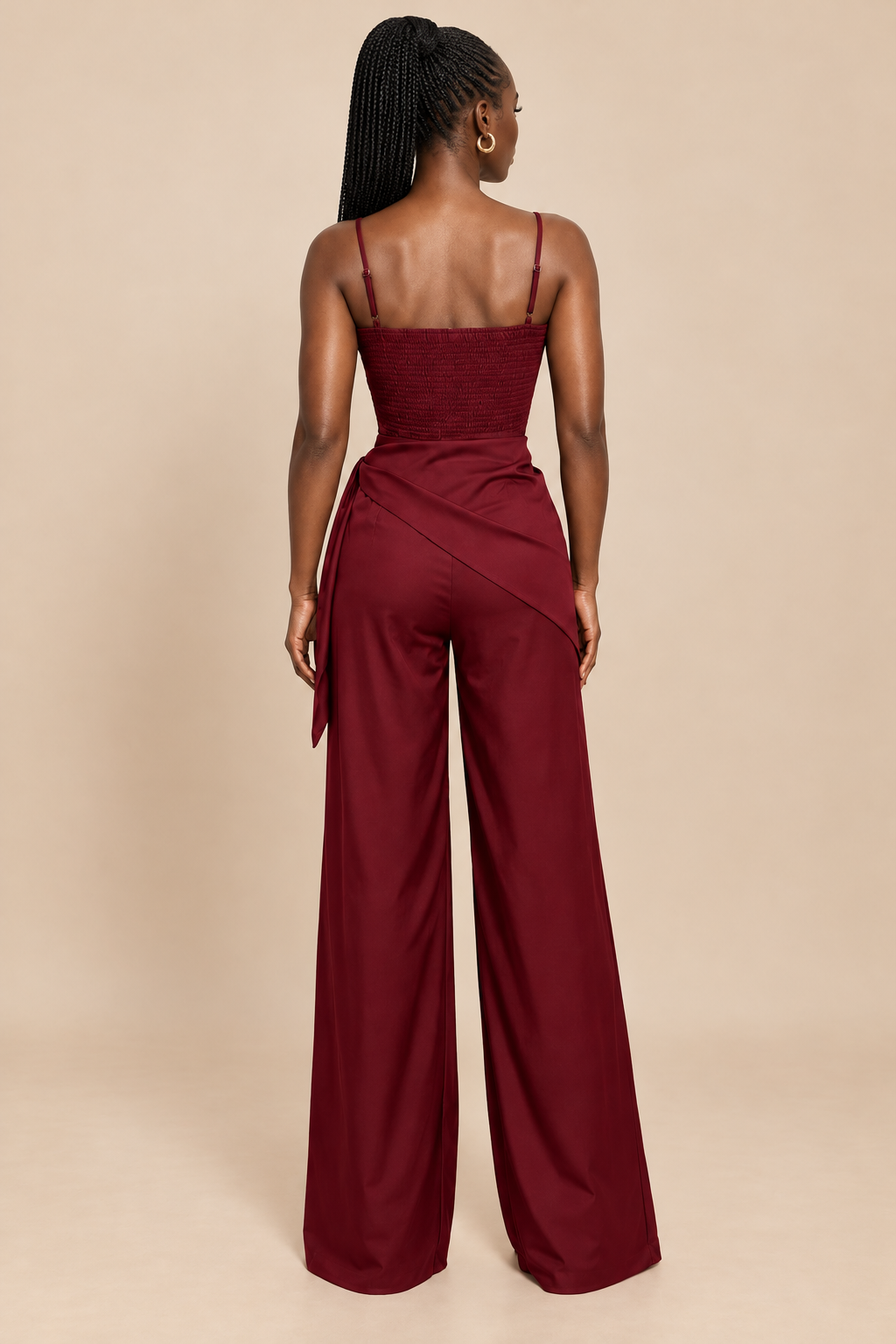 Cross Waist Jumpsuit - Wine — ATTICO editorial