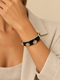 ATTICO black oval faceted bangle on wrist
