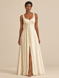 ATTICO Dresses button-front-bow-back-cream luxury editorial model portrait
