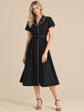 ATTICO dresses pearl-trim-black main image on model