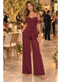 Willow Cascade Wide Leg Jumpsuit - Wine
