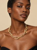 ATTICO gold-sculptural-link-necklace main portrait