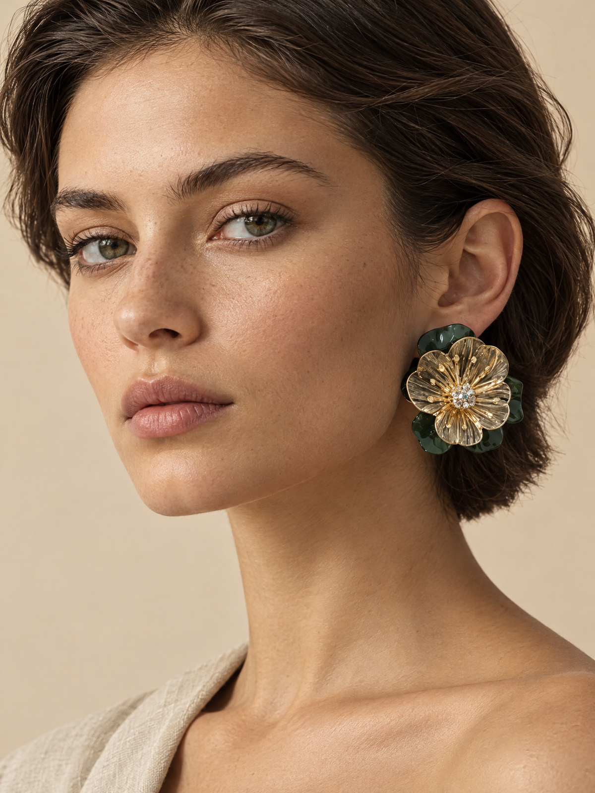ATTICO green-layered-blossom-earrings main portrait