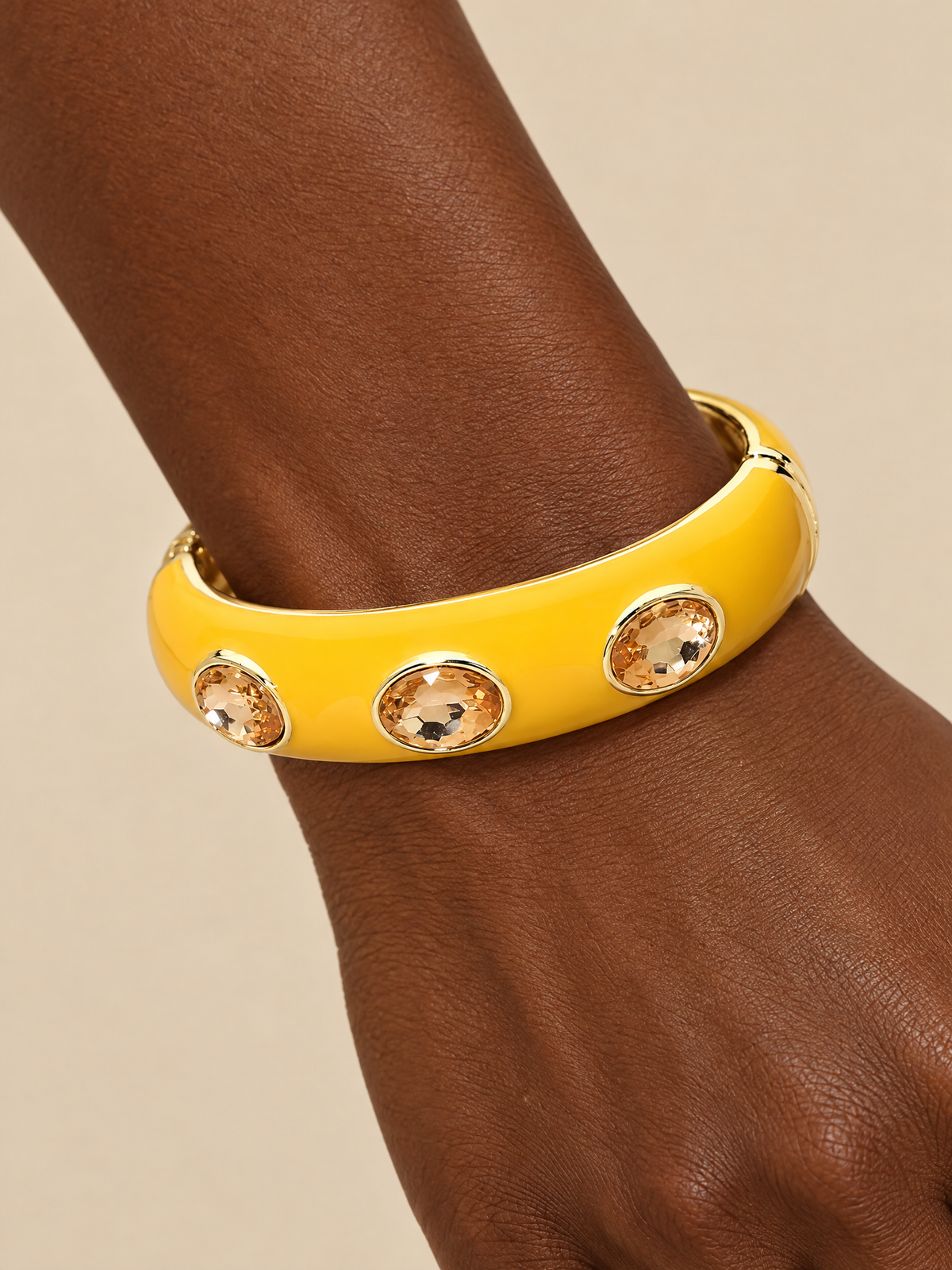 ATTICO yellow-faceted-bangle closeup