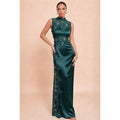 Scallop-Edged Lace Maxi Dress