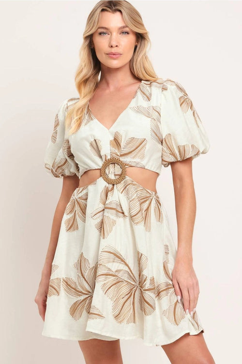 An Embroidered Woven Mini Dress