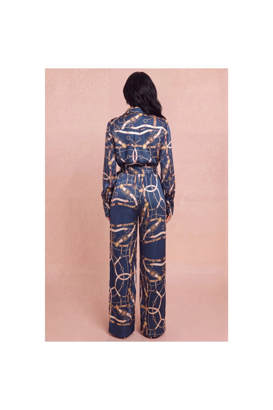 Baroque Print Satin Jumpsuit