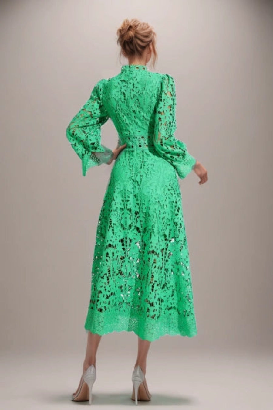 Hollow Out High Waist Elegant Midi Dresses