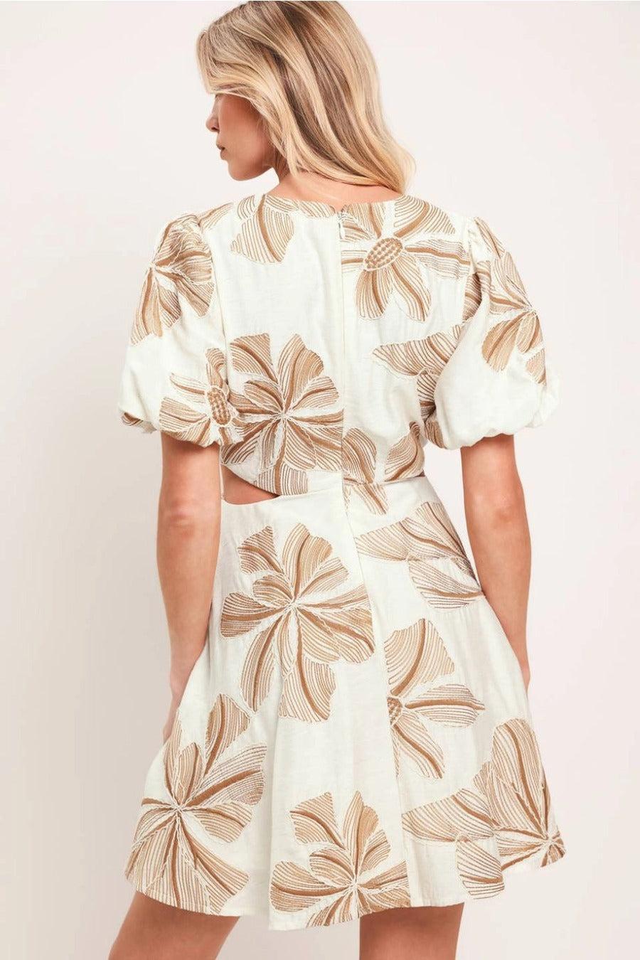 An Embroidered Woven Mini Dress