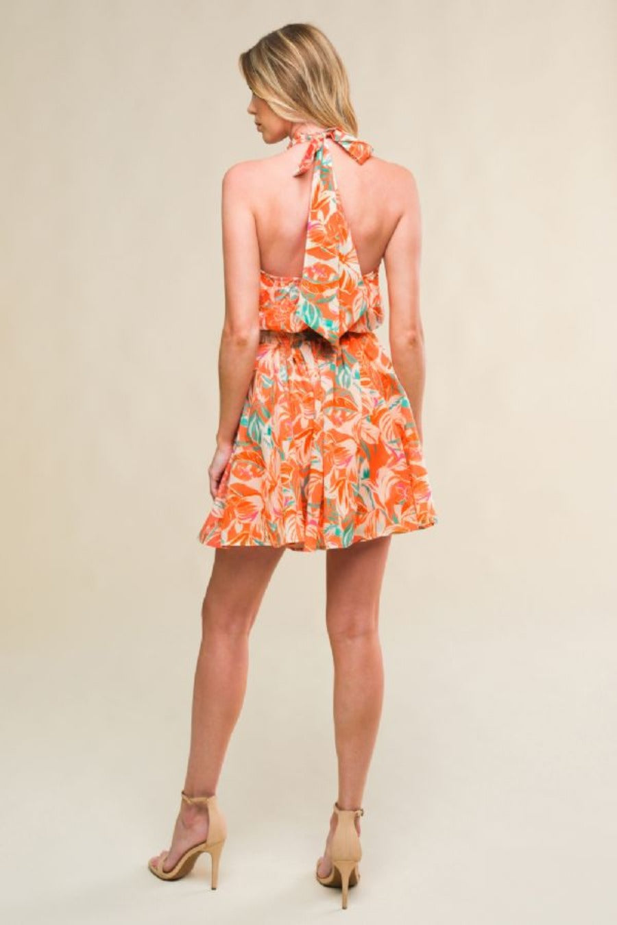 A Printed Woven Mini Dress