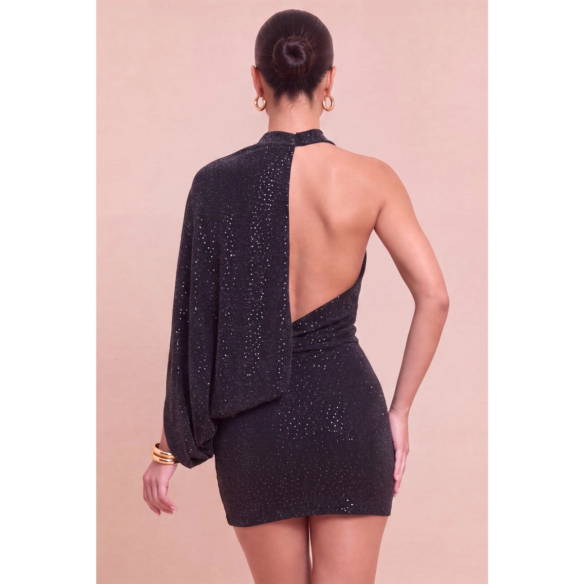 Studded Mini Drape Dress