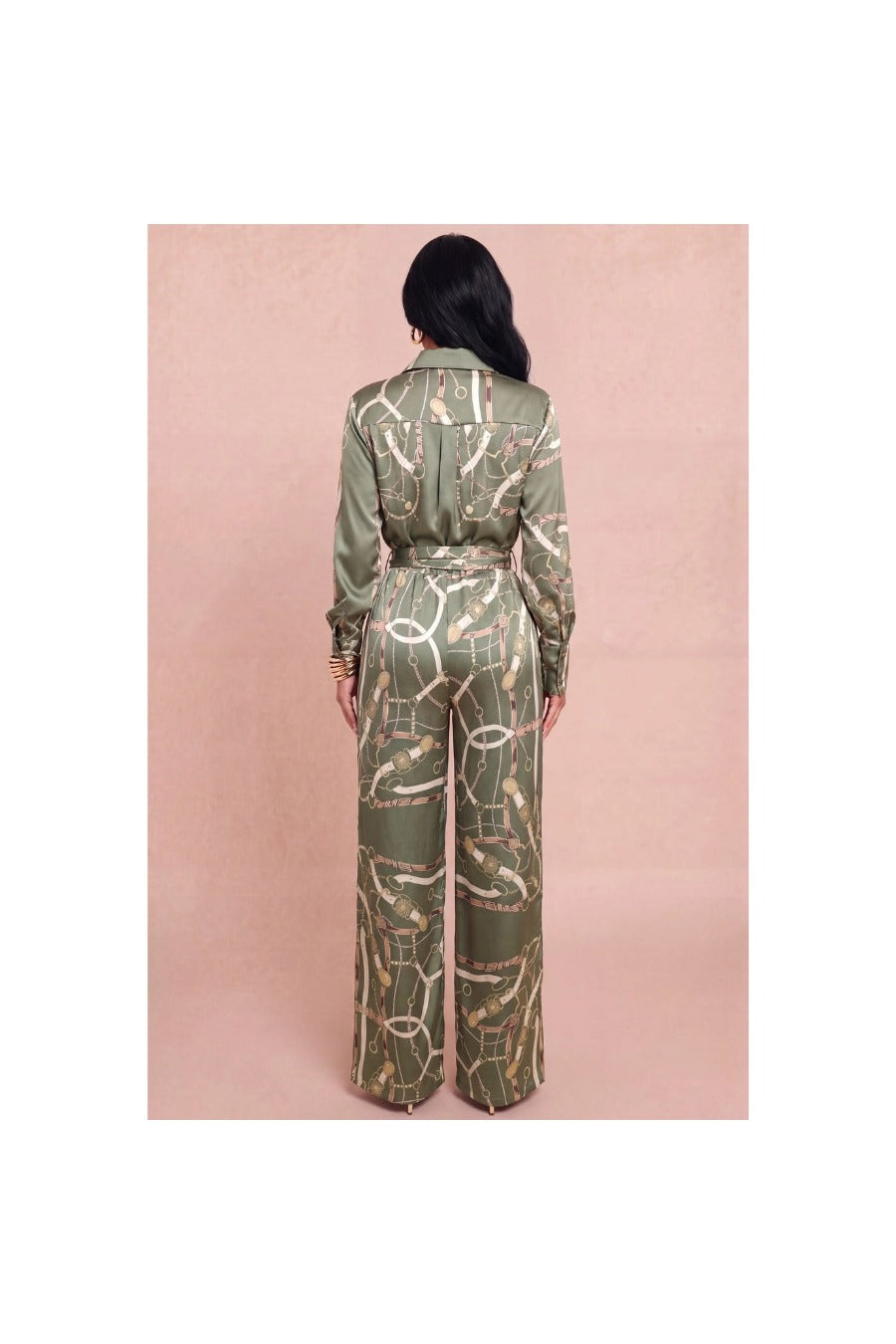 Baroque Print Satin Jumpsuit