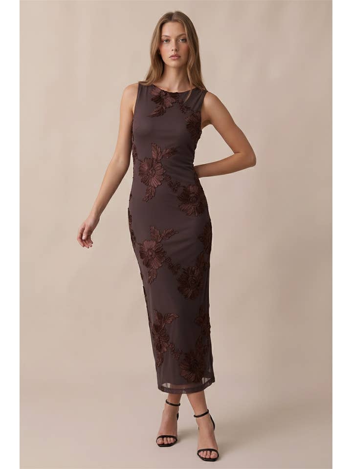 B. Right Apparel 3D Floral Mesh Midi Dress - Gallery 4
