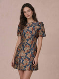 B. Right Apparel Puff Sleeve Jacquard Mini Dress - Photo 1