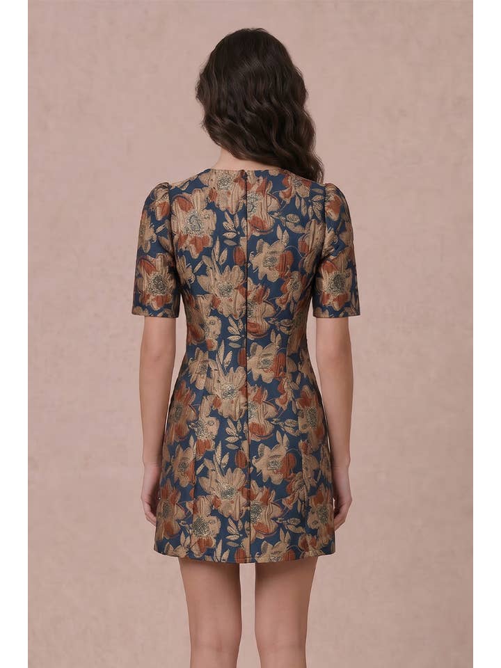 B. Right Apparel Puff Sleeve Jacquard Mini Dress - Photo 2