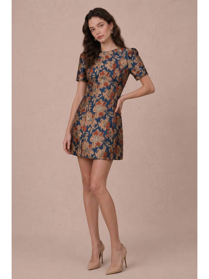 B. Right Apparel Puff Sleeve Jacquard Mini Dress - Photo 4