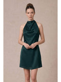 B. Right Apparel Satin Cowl Halter Mini Dress - Gallery 7