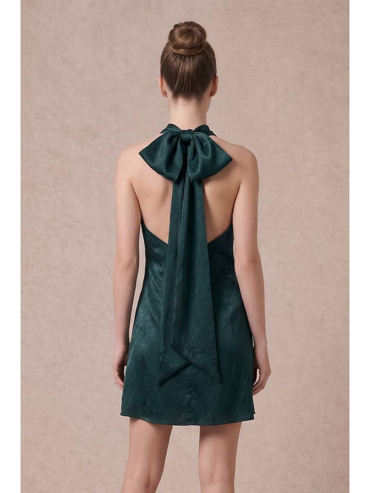 B. Right Apparel Satin Cowl Halter Mini Dress - Gallery 8