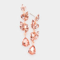 Teardrop Marquise Stone Dangle Earrings - Peach - view 1