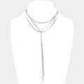 Secret Box Two Piece Chain Necklace Set - Rhodium