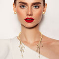 Twisted Tassel Open Choker and Earring Set - Gold