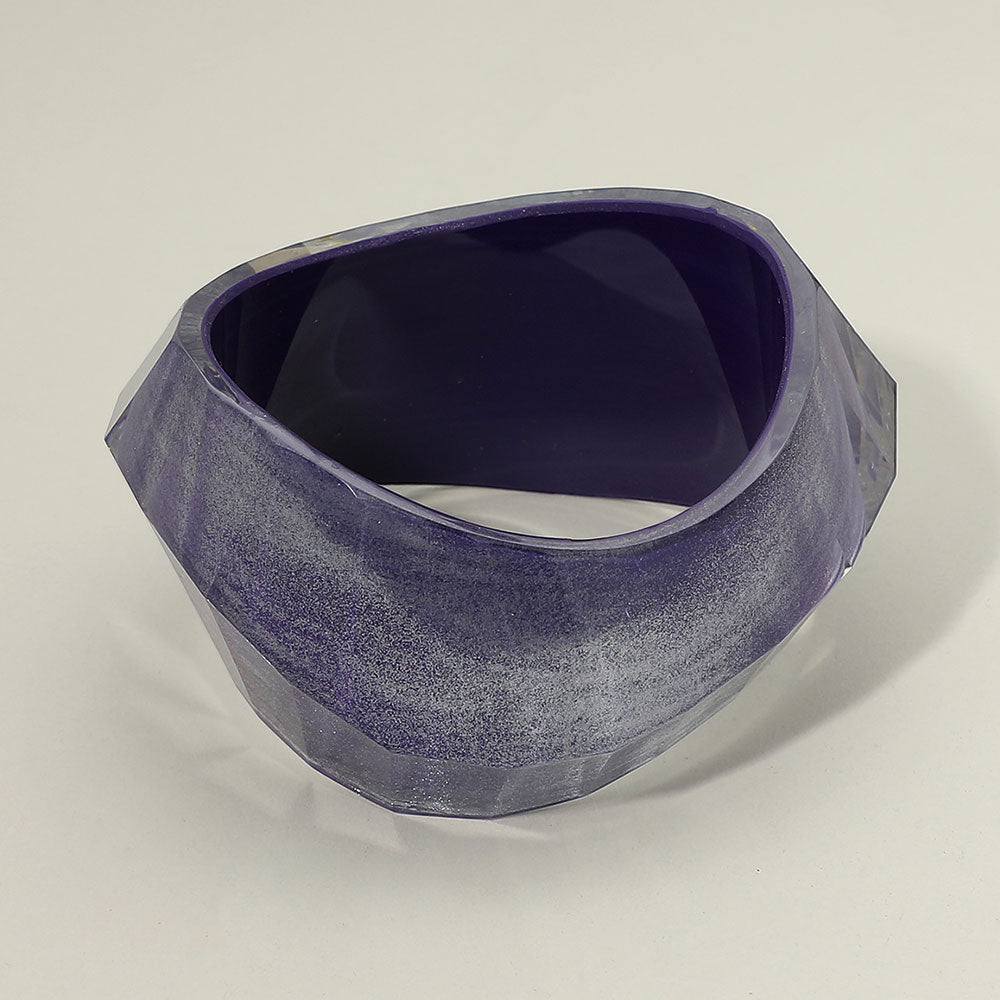 Sculpted Resin Bangle Bracelet - Purple