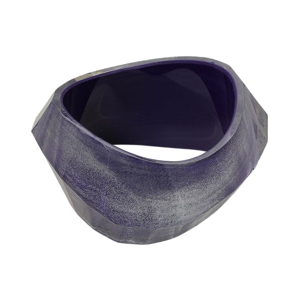Sculpted Resin Bangle Bracelet - Purple