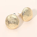Textured Metal Dome Clip-On Earrings - Gold