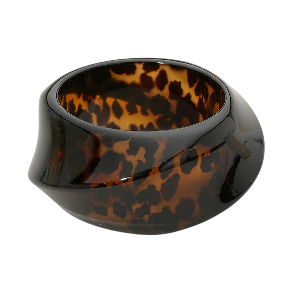 Sculpted Leopard Print Resin Bangle Bracelet - Leopard
